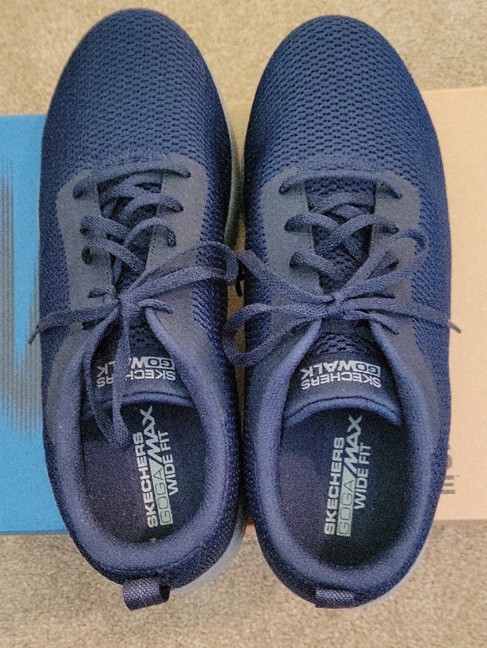 Skechers Men's Navy Mesh Lace-Up Walking Sneakers Size 12 Extra Wide